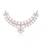 Beautifully Crafted Diamond Necklace & Matching Earrings in 18K Yellow Gold with Certified Diamonds - TM0514P